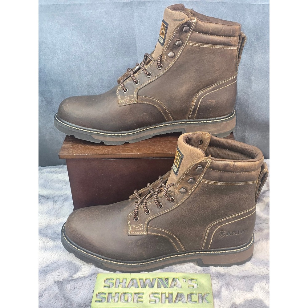 NWOT Ariat Groundbreaker Work Boots Brown Leather Soft Toe EH Mens 12EE
